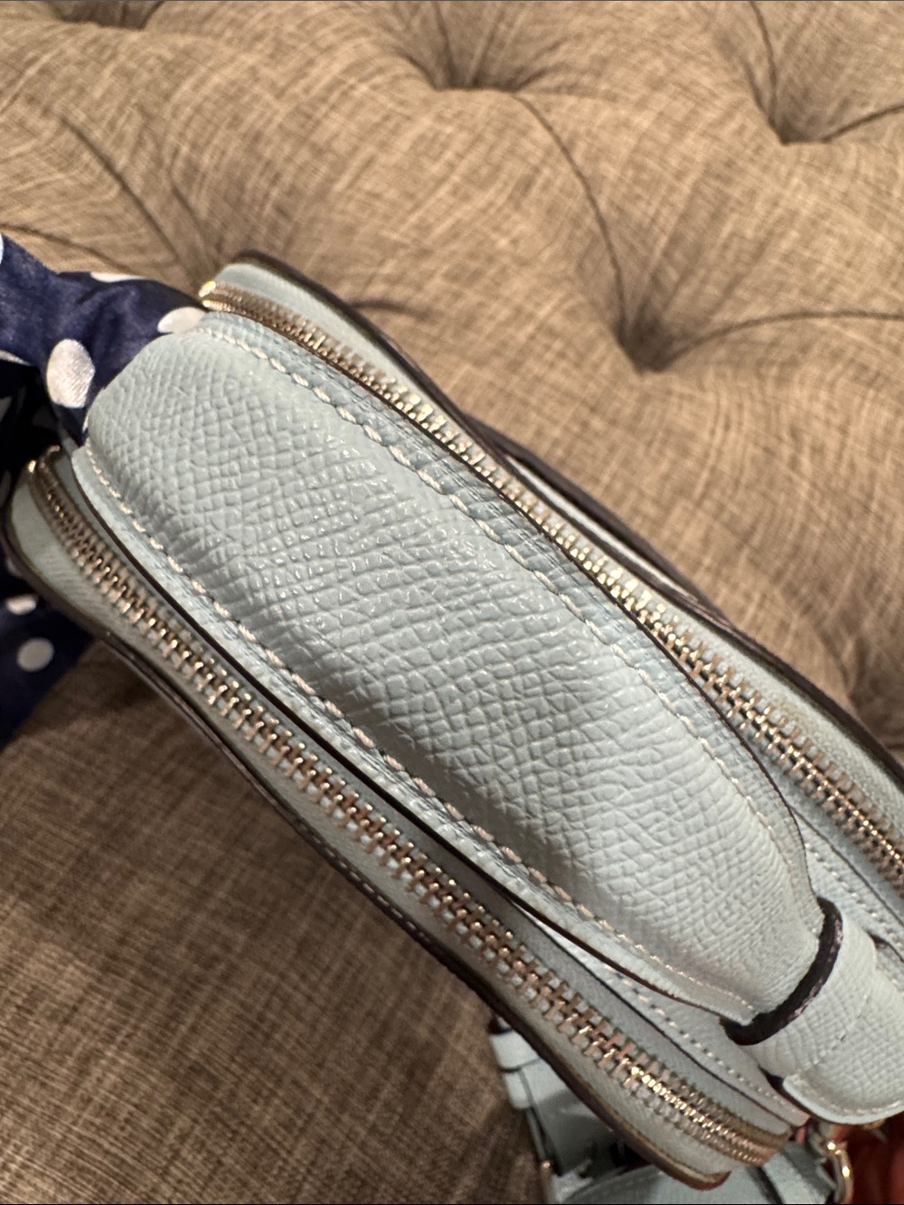 Coach Bag Mini Serena Crossbody Light Blue Leather Satchel - Picture 11 of 17